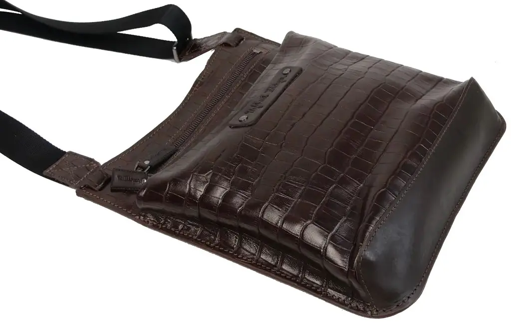 Чоловіча сумка Mykhail Ikhtyar 24х26х3 см Коричневий (45041 croco brown) - фото 7