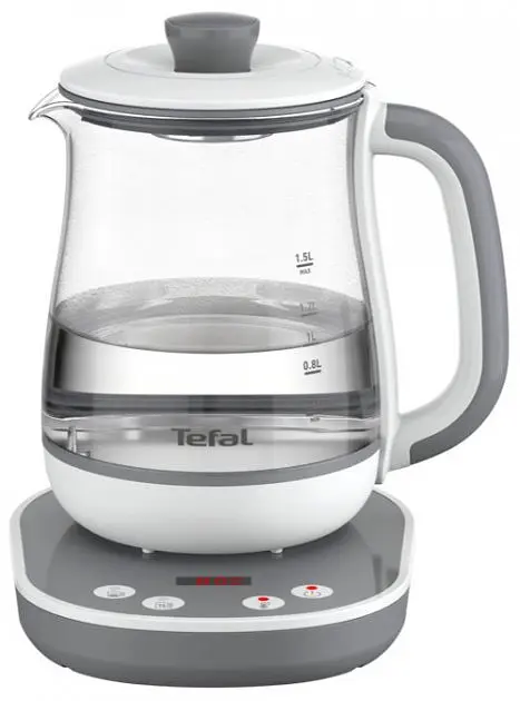 Электрочайник Tefal Tastea tea maker 1.5 л стекло заварник бело-серый kuh0015326 - фото 4