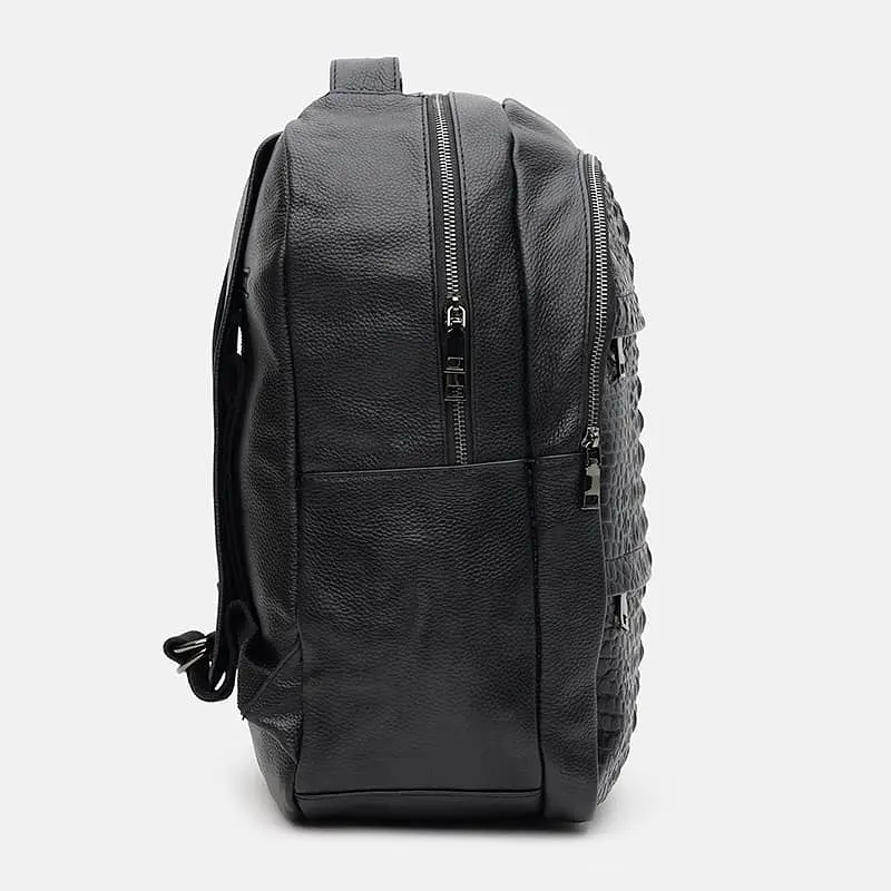 Чоловічий рюкзак Borsa Leather k1333-black 39х30х13.5 см Чорний - фото 4