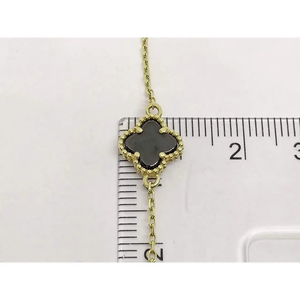 Золотий браслет Столична Ювелірна Фабрика (Якірне) з оніксом. 322552ЖО 18,5 - фото 4