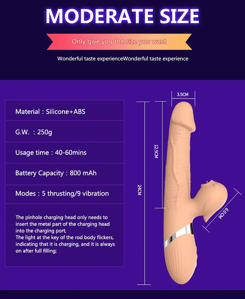 Вібратор Basia Thtusting Vibrator 2 in 1 Tongue Vibrators USB Boss Series 26-00140 102100 - фото 3