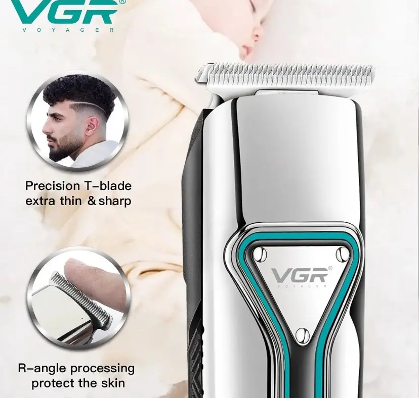 Бездротова машинка для стрижки волосся та бороди з насадками VGR V-008 - фото 3