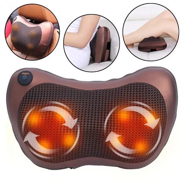 Масажна подушка в автомобіль MASSAGE pillow для спини та шиї з інфрачервоним підігрівом MS (1756374572) - фото 2