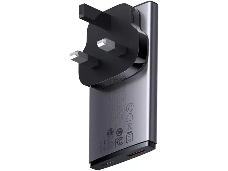 Мережевий зарядний пристрій BASEUS GaN5 Pro Ultra-Slim 65 W + кабель Type-C/Type-C 1 м Gray (CCGP150113) - фото 3
