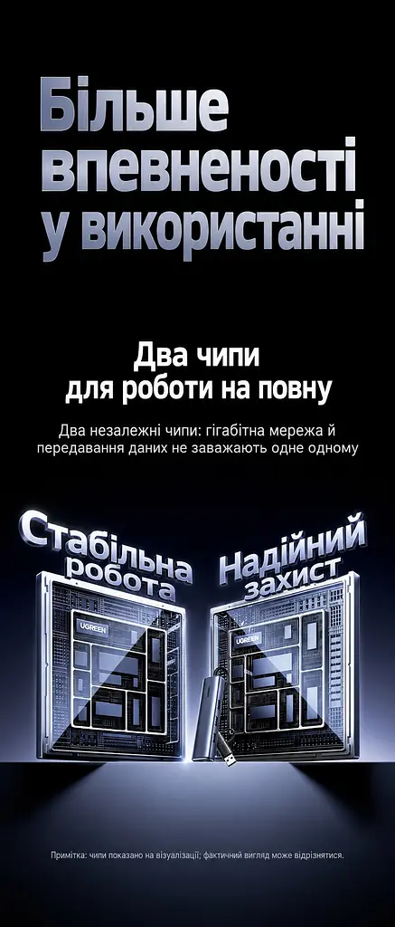 Мережевий адаптер із USB-хабом UGREEN CM811 Ethernet підключення через USB-A або USB-C порт RJ45 мережа до 1 Гбіт/с 3 порти USB-A 3.0 для периферії передавання USB до 5 Гбіт/с для Windows macOS Linux та пристроїв iOS Android із підтримкою OTG без окремого встановлення драйвера в сумісних системах захист від надструму й короткого замикання та від статичної електрики й імпульсних перенапруг екранування кабелю від перешкод вбудований кабель 0,2 м космічний сірий (95538) - фото 15