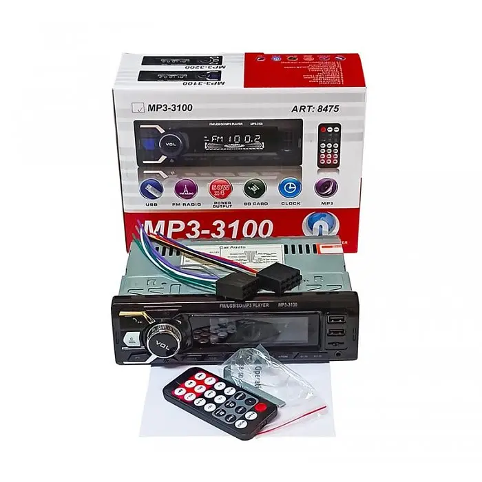 Автомагнітола MP3-3100 1 DIN з Bluetooth, FM, USB, AUX, SD, пультом, 4×50 Вт - фото 5
