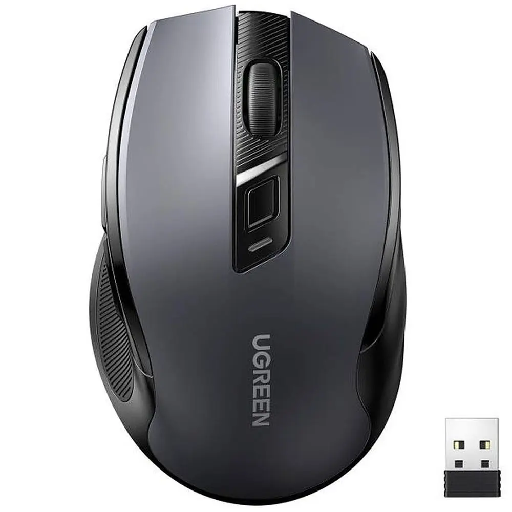 Мишка UGREEN 2.4GHz MU006, бездротова, Bluetooth, 4000dpi., 4кн.,Silence Design, Сіра - фото 7