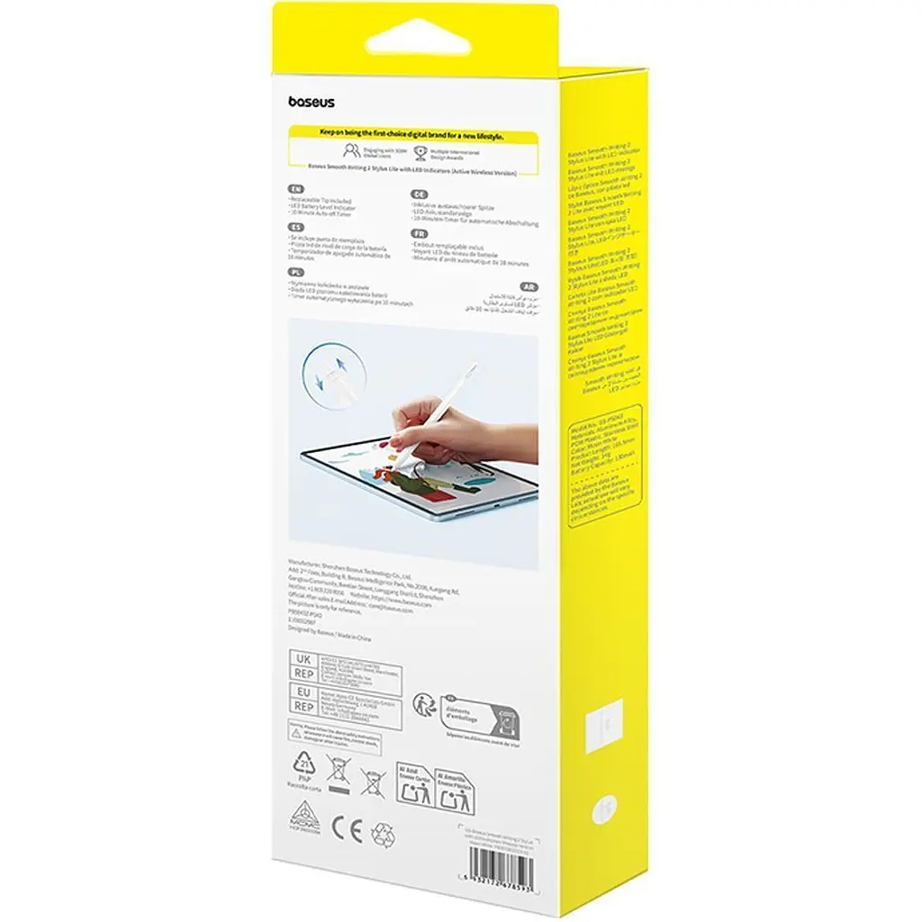 Стилус Baseus Smooth Writing 2 with LED Indicators Wireless Version Moon White (P80015802213-03) [144044] - фото 9