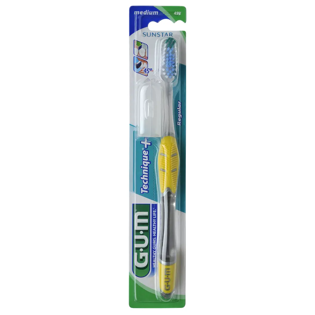 Зубна щітка GUM Technique PLUS компактна середньо-м'яка в асортименті - фото 2