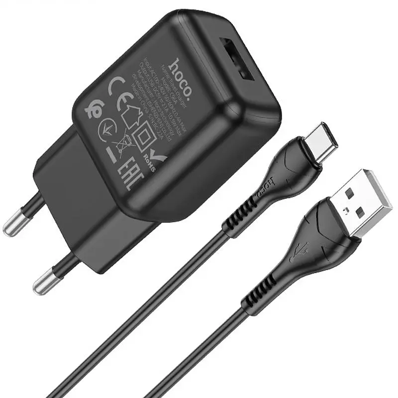 СЗУ Hoco C96A (1USB/2.1A) + кабель USB to Type-C - фото 2
