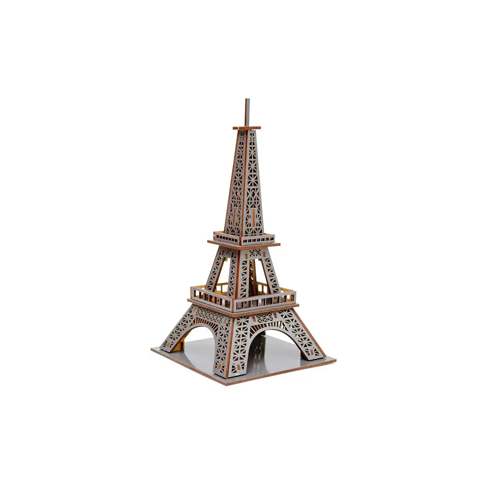 Деревянный 3D конструктор Эйфелева башня PuzzleOk Puz-00925 58 деталей - фото 4