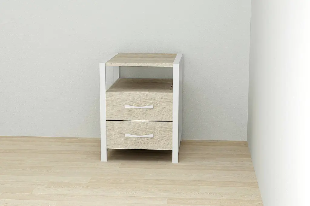 Тумба универсальная Ferrum-decor Вивьен 2/2 50x41x40 белый ДСП Дуб Сонома 16мм (FRD-104163) - фото 1