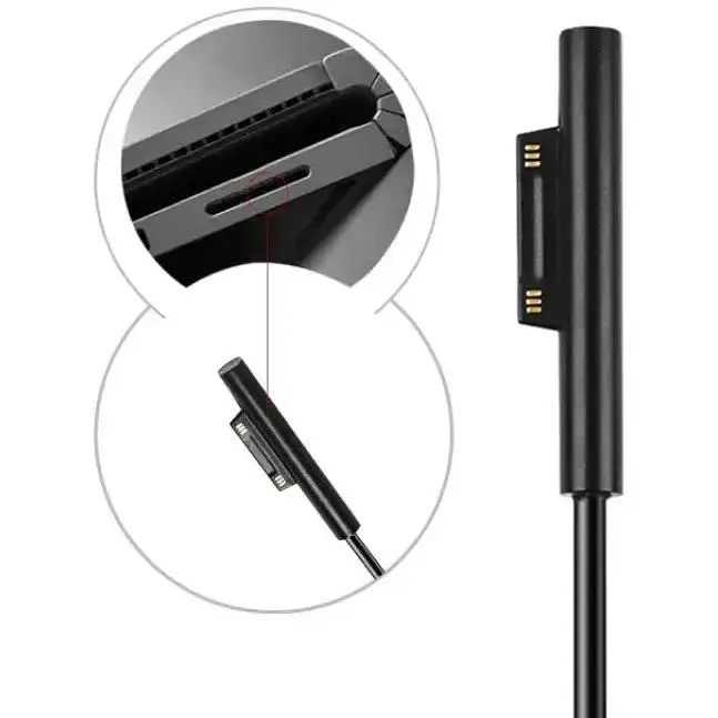 Кабель DK 180см Cable Type-C / USB-C для Microsoft Surface Go / Book/Laptop / Pro black - фото 3