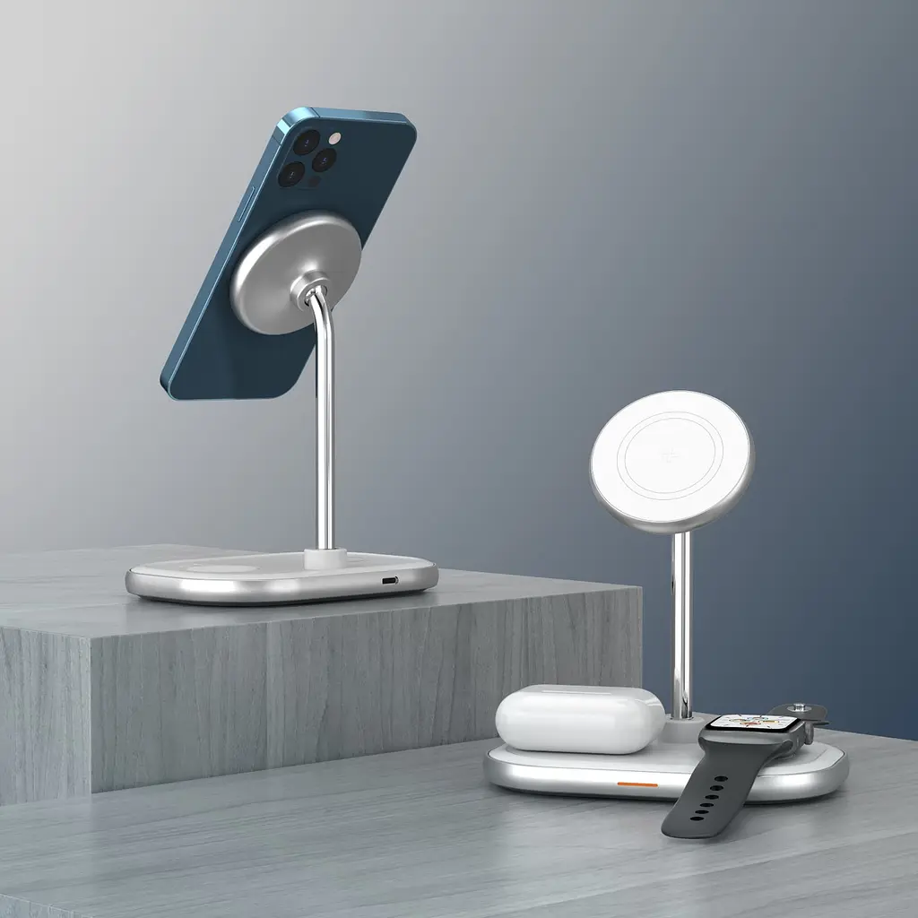 Зарядний пристрій 15W 3-in-1 Magnetic Wireless Fast Charger білий Energizer - фото 3