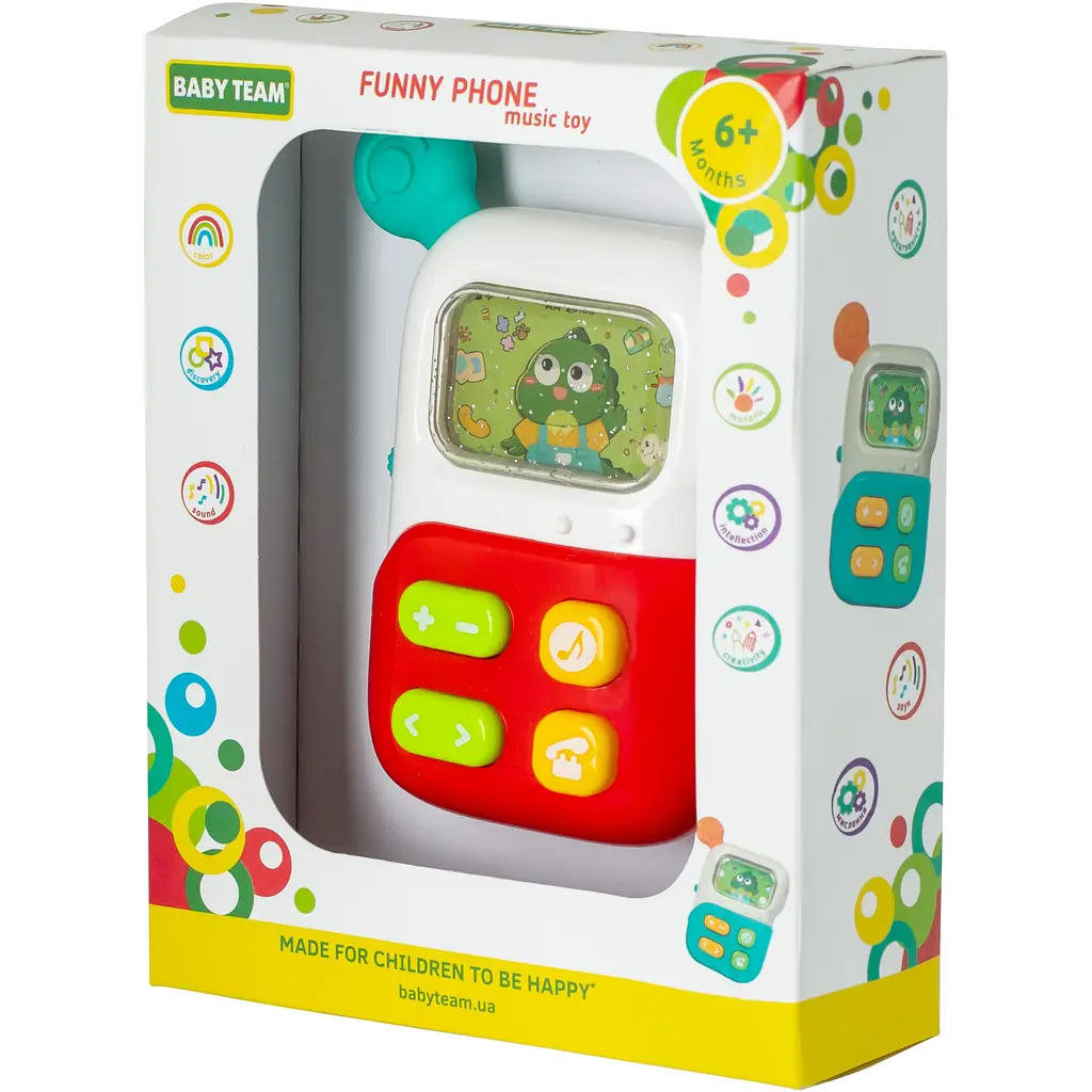 Игрушка музыкальная Baby Team Веселый телефон (8655_красный) - фото 5