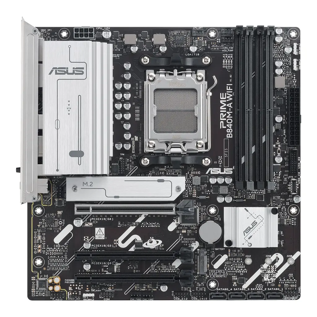 Материнская плата PRIME B840M-A WIFI sAM5 B840 4xDDR5 M.2 HDMI DP Wi-Fi BT mATX Asus teh0018975 - фото 2