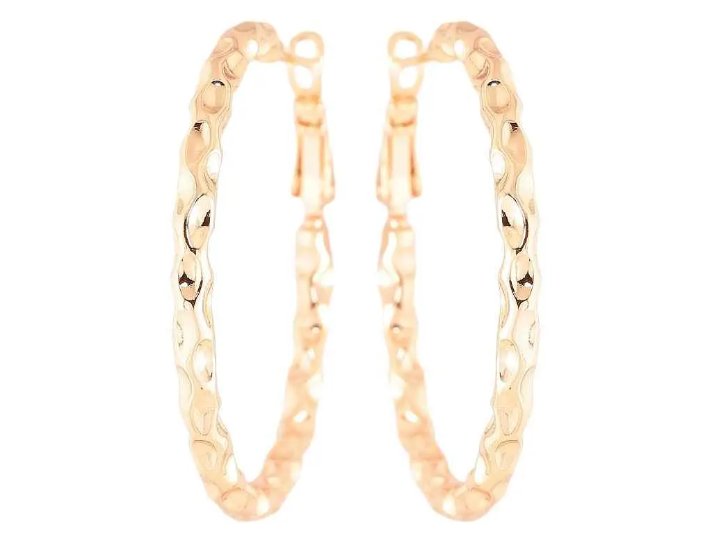 Сережки Xuping Позолота 18K кільця (конго) "Декоративний візерунок" ø 4см (256050)
