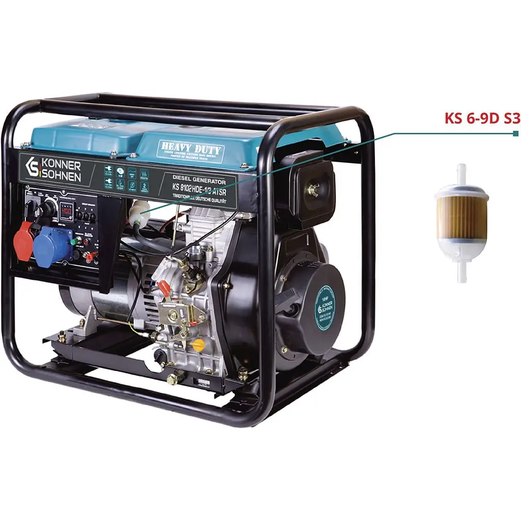 Генератор Синхронний KonnerSohnen KS 6100HDE, 5.5KW, дизель, 230V / 5000 Вт / Дизель (KS6100HDE) - фото 11