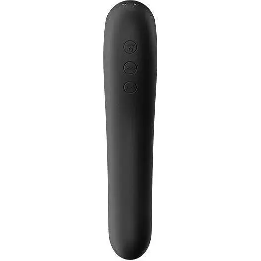 Вакуумный стимулятор с вибрацией Satisfyer Dual Kiss Чорний - фото 3