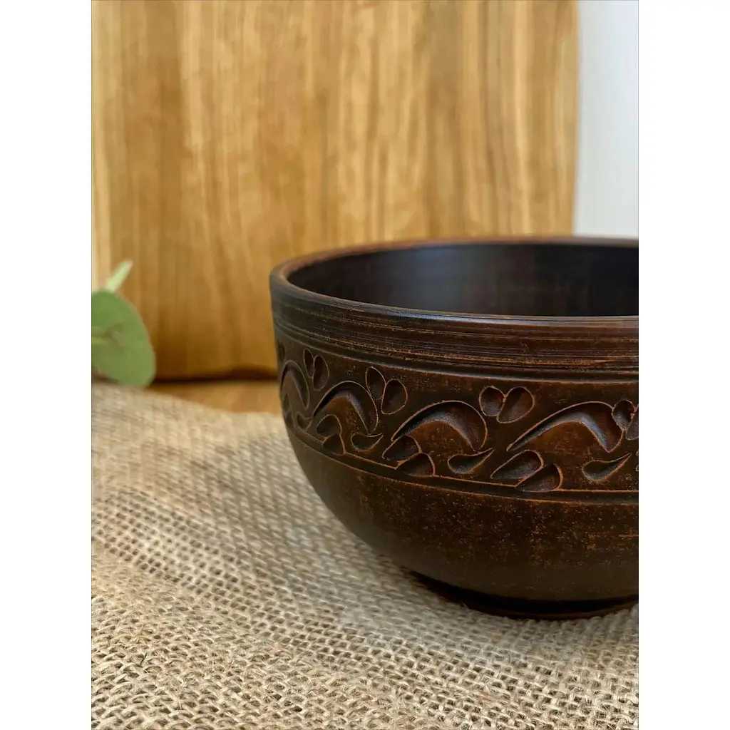 Салатник керамічний (глиняний) різьблений Декор 700 мл - фото 5