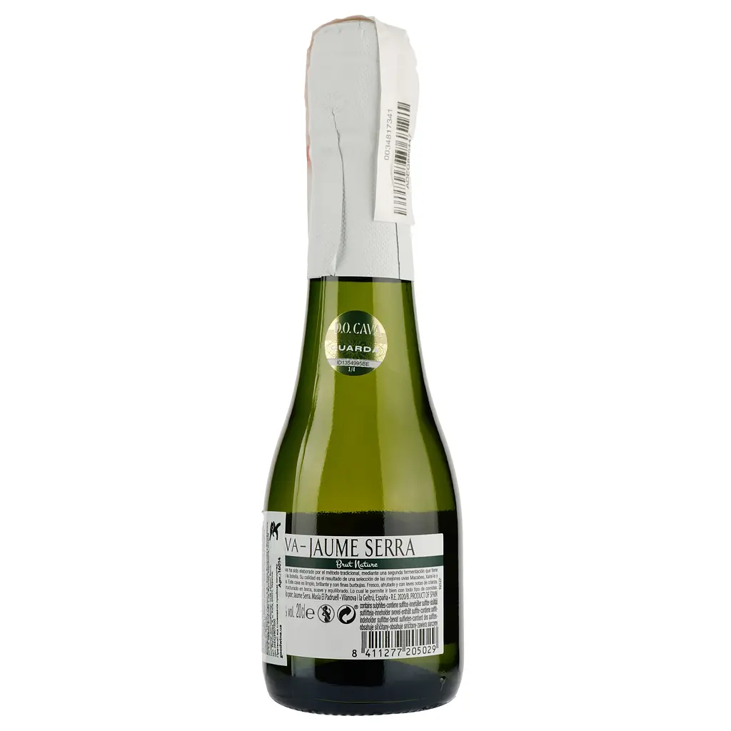 Вино игристое Jaume Serra Cava Brut Nature, белое, брют, 11,5%, 0,2 л (16014) - фото 2