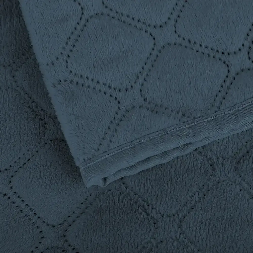 Покривало ТЕП велюрове Velour Ромб круглий 220x240 см синє - фото 7