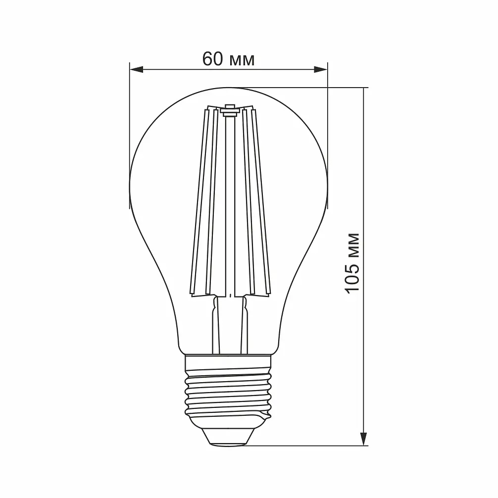 LED-лампа Videx Filament A60FF 08W E27 1200K (25883-000) - фото 3