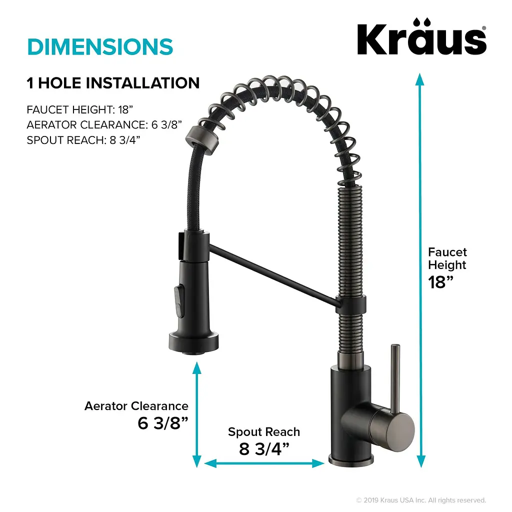 Змішувач для кухні Kraus Bolden KPF-1610MBSB, Чорний - фото 6