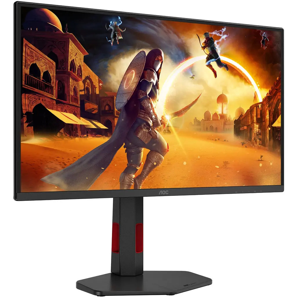 TFT 24.5 AOC Q25G4SR, Fast IPS, 300 Гц, 2xHDMI, DP, HAS, Pivot, колонки, чорно-червоний - фото 2