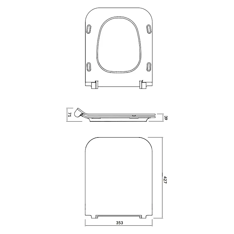 Подвесной унитаз Cersanit Crea CleanOn прямоугольный с сиденьем Slim S701-404 - фото 3