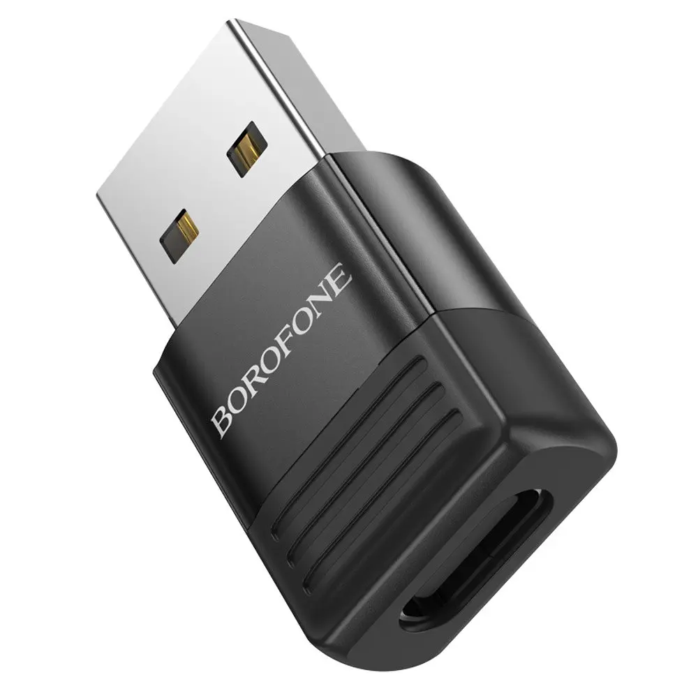 Адаптер переходник Borofone BV18 ​​USB to Type-C F черный - фото 6