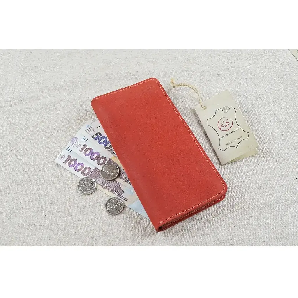 Жіночий гаманець клатч GS шкіряний червоний - фото 2