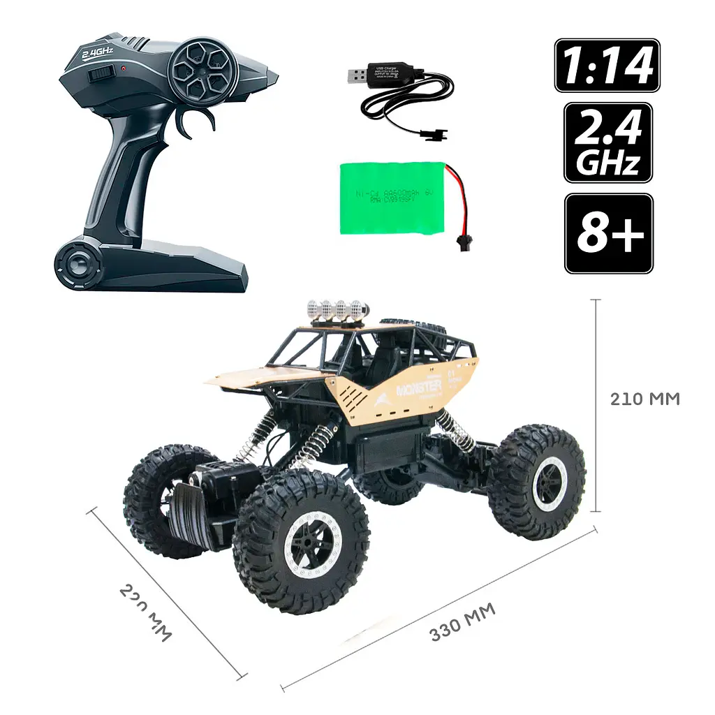 Машинка на радіокеруванні Sulong Toys Off-Road Crawler Force 1:14 золотий (SL-122RHG) - фото 9