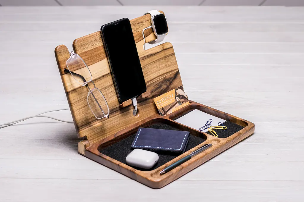 Багатофункціональний органайзер для смартфона Apple ecoWalnut 300x231x210 мм - фото 2