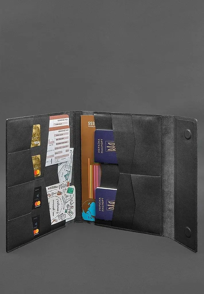 Шкіряна папка для документів "Сімейна" А4 Чорна - фото 3