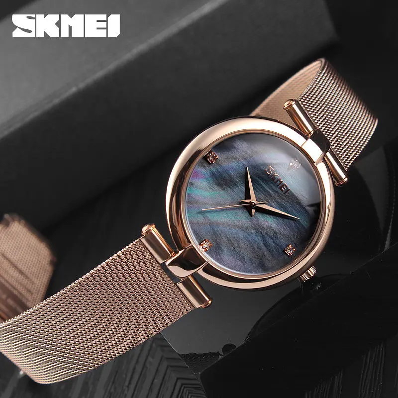 Класичний жіночий годинник Skmei 9177 Marble (Чорний) - фото 4