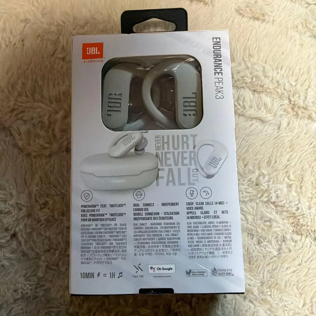 Навушники бездротові JBL Endurance Peak 3 білі (JBLENDURPEAK3WT) - фото 9