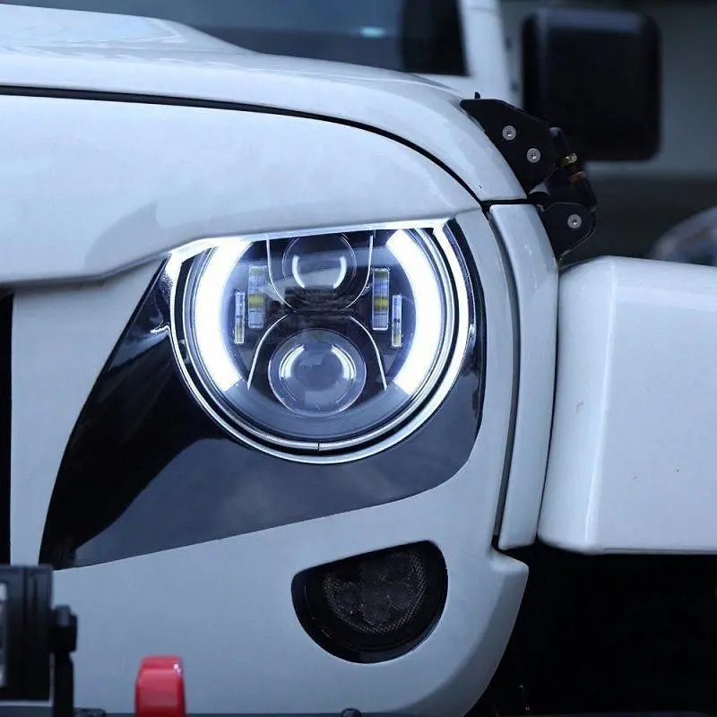 Додаткова LED фара 60 W 10-30V Bi-Led DRL фари 7 дюймів ДХО Ангельські очі 1 шт. (3583) - фото 4