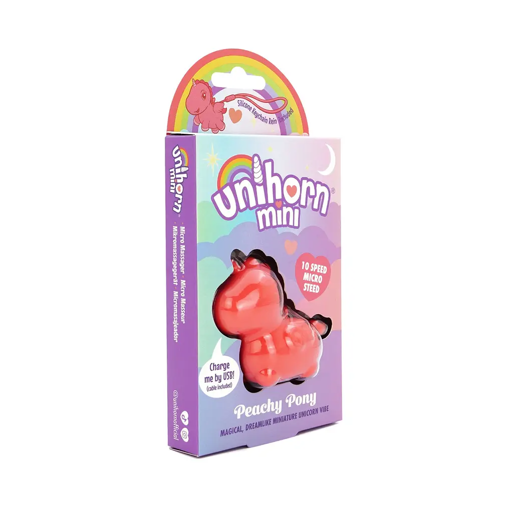 Вібратор-мінієдиноріжка Unihorn Mini - Peachy Pony, брелок з вібрацією, 10 режимів - фото 3
