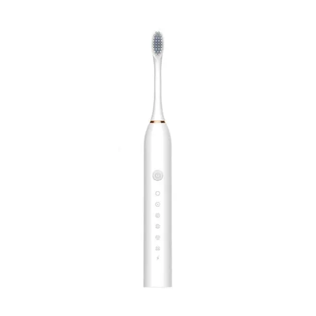 Чорна Електрична зубна щітка Sonic Toothbrush Х-3 ультразвукова акумуляторна 4 змінні насадки в комплекті - фото 4