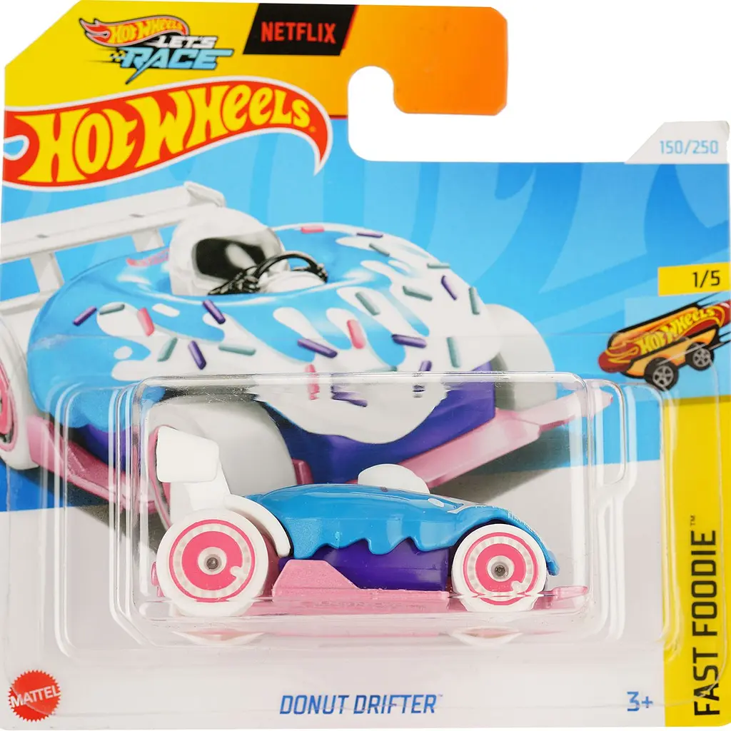 Набор: Базовая машинка Hot Wheels Fast Foodie Donut Drifter голубая (5785) + Базовая машинка Hot Wheels Fast Foodie Quick Bite белая (5785) - фото 2