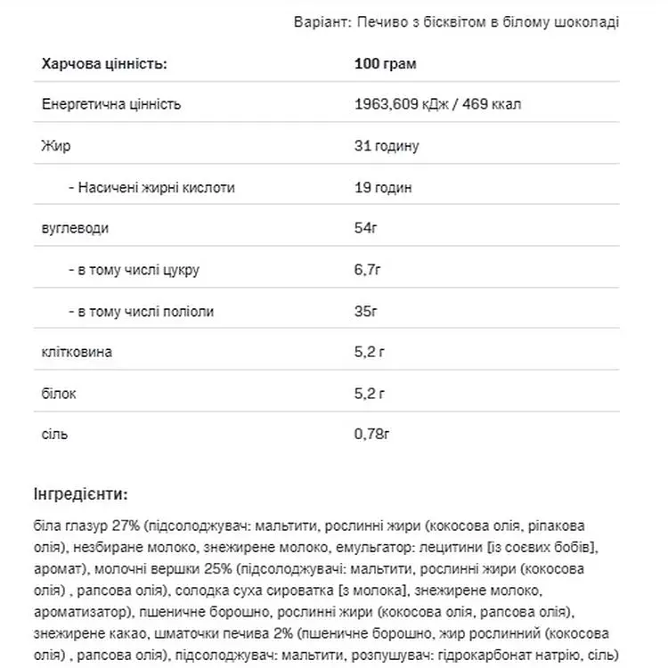 Печенье Allnutrition Fitking Delicious cookie White chocolate cream 128 г - фото 2