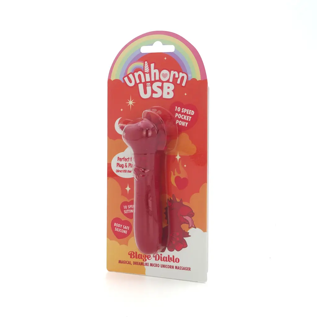 Вібратор-єдиноріжка Unihorn USB Bullet - Blaze Diablo віброкуля, USB-зарядка, 10 режимів - фото 3