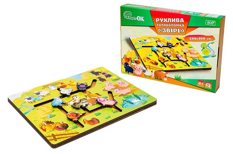 Головоломка рухлива Puz-27700 "Звірі" в коробці 31.5x22.5 см PuzzleOk