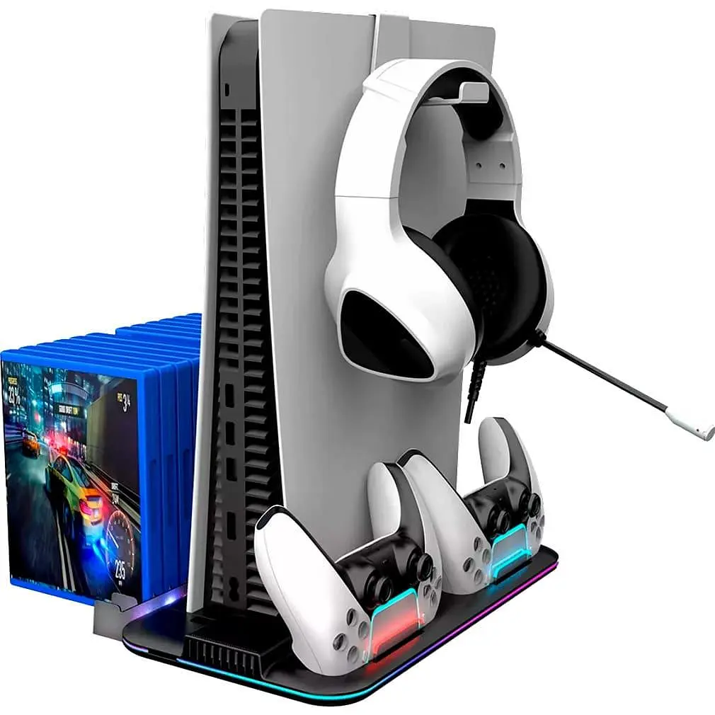 Підставка CANYON cooling stand CS-51 RGB для PS5 Slim/DE Charge Black - фото 4