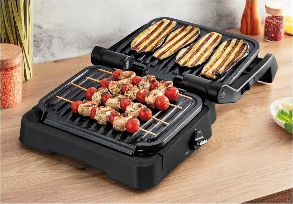 Гриль Tefal прижимной OptiGrill 2 в 1 Black 2100Вт съемные пластины металл черный (GC772830) - фото 6