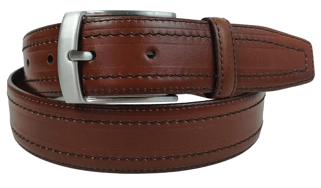 Чоловічий шкіряний ремінь Vanzetti RMT245 класичний для брюк 3,3 см 110 см Коричневий - фото 4