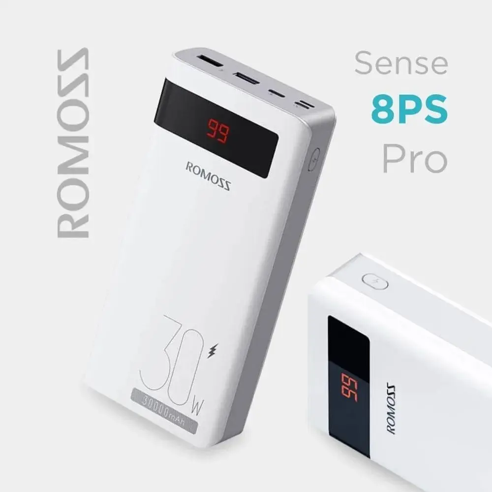 Павербанк Romoss 30000 mAh 30W Sense 8PS Pro білий (PHP30-892-1133H)  - фото 2
