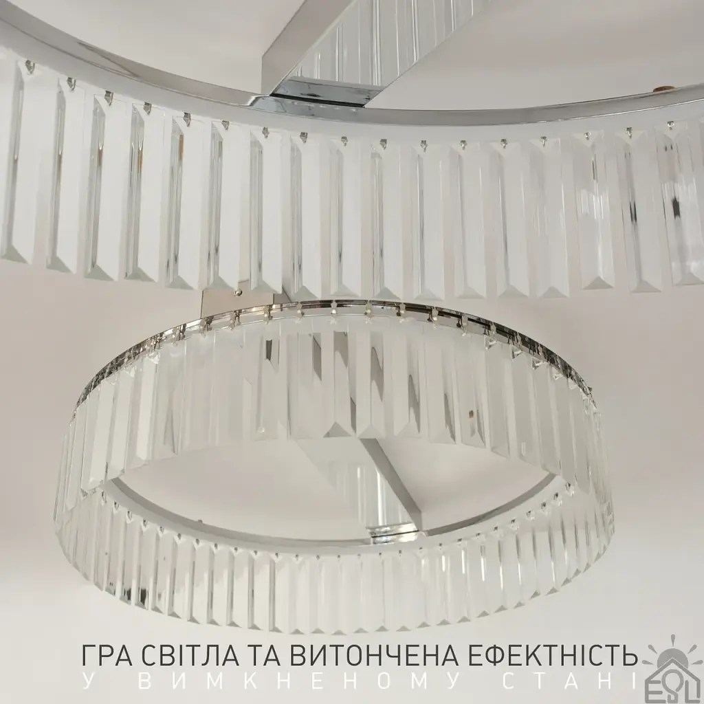 Керована світлодіодна SMART люстра TOPAZ 52 Вт 500x145 мм Хром ESLLSE - фото 5
