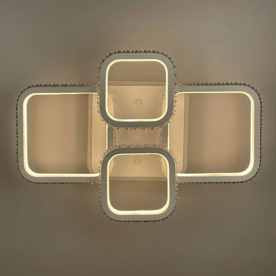 Светодиодная LED люстра с подсветкой RGB в белом корпусе | Ст. A 77074/2+2 RGB WT | Line F - фото 3